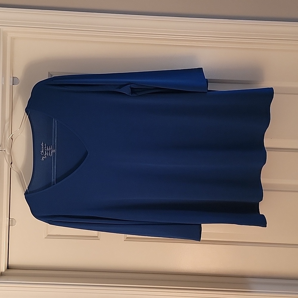 Chico's V-neck Teal Tunic - EUC - Size 3 (US 14/16)